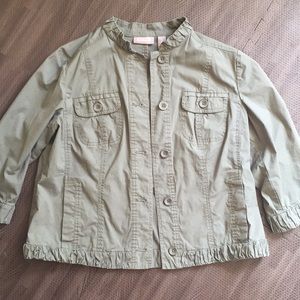 Chico’s Army Green Button Up Jacket